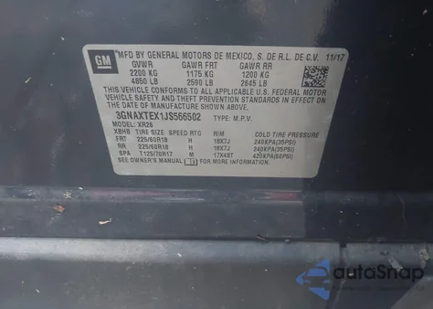 2018 Chevrolet Equinox Lt from USA, damaged, VIN 3GNAXTEX1JS566502